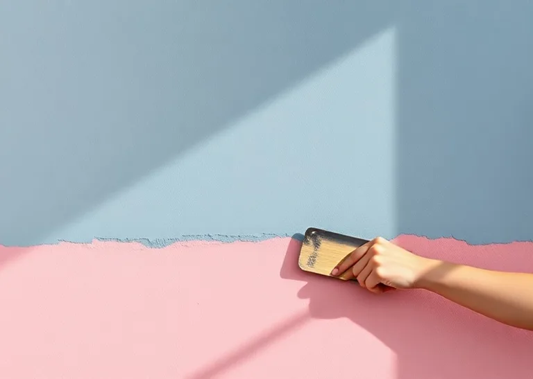 Application d'un enduit décoratif à la lisseuse sur un mur