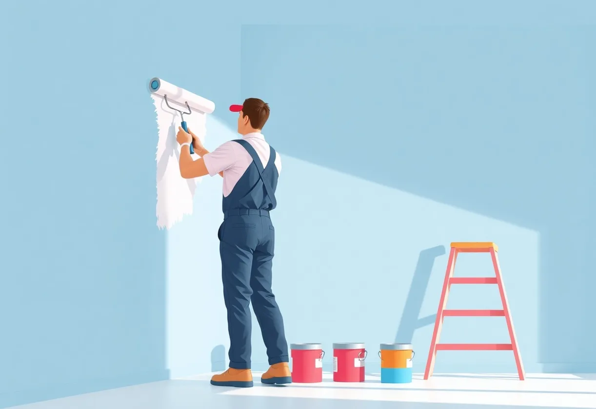 Peintre Avranches 50300 en intervention sur un chantier