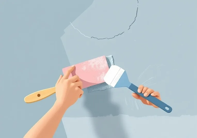 Ponçage et rebouchage des fissures avant mise en peinture