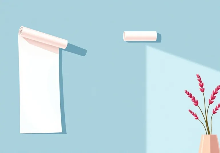 Pose de papier peint, rouleau et brosse à maroufler